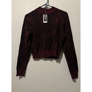 NWT Express X Negin Mirsalehi Maroon Printed Sweater Size Medium
